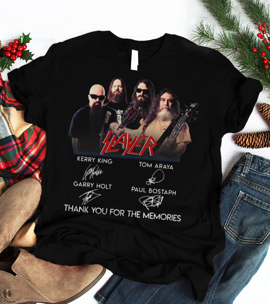 Slayer Kerry King Tom Araya Garry Holt Paul Bostaph Thank You For The Memories T-Shirt