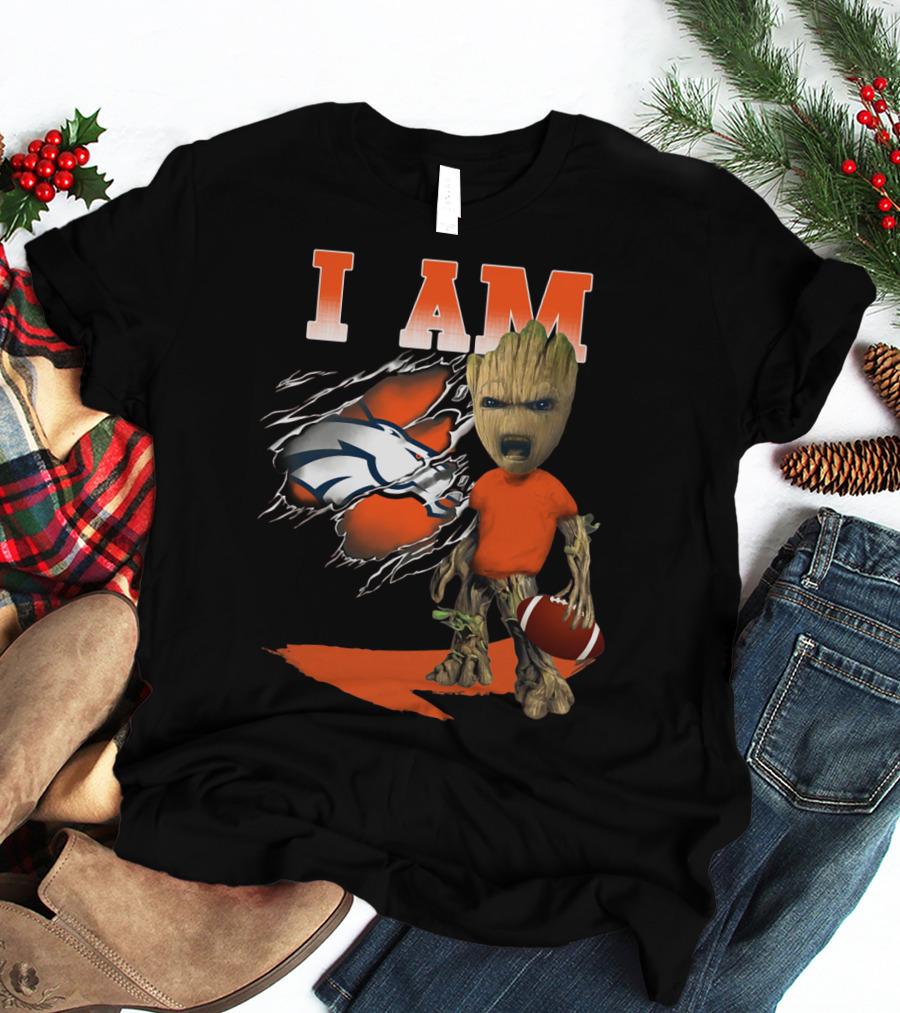 I Am Groot Denver Broncos Football T-Shirt