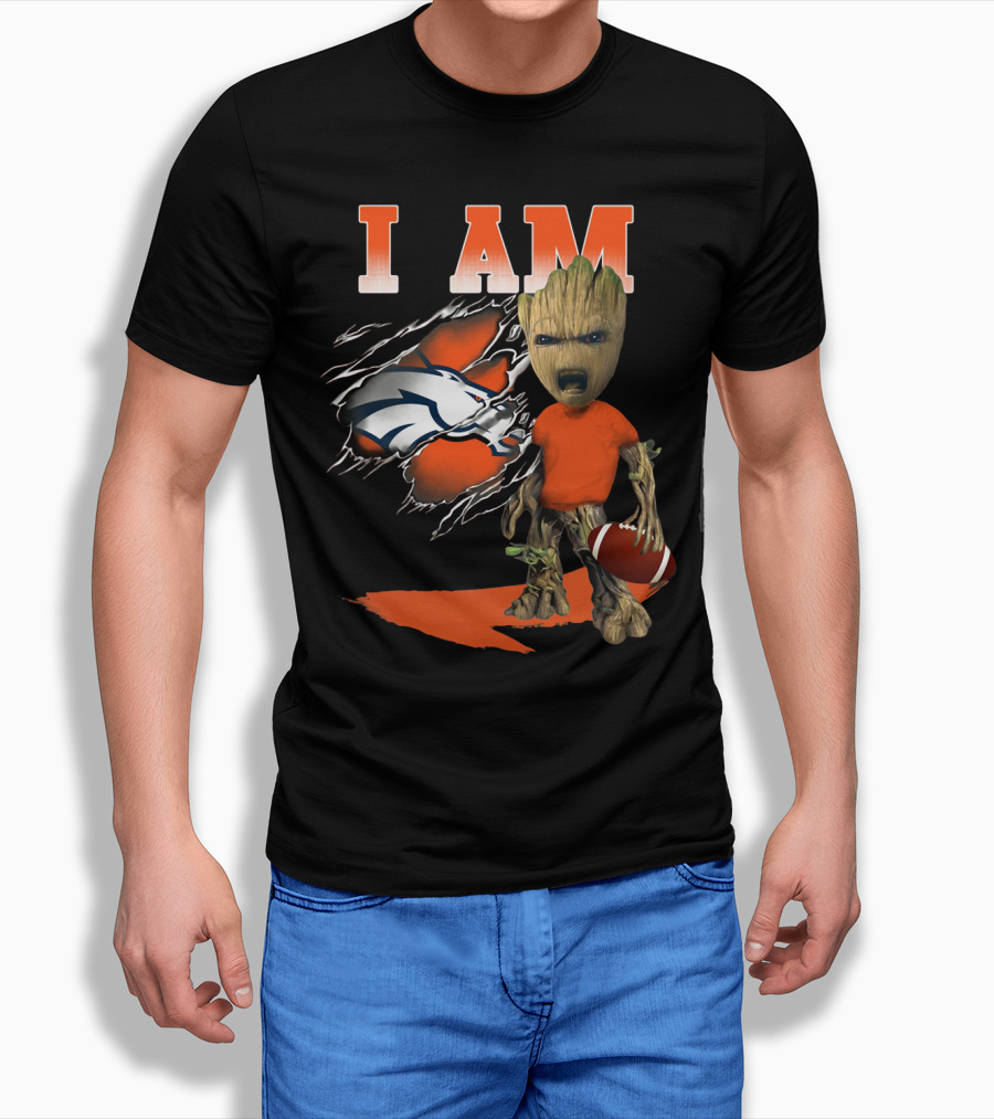 I Am Groot Denver Broncos Football T-Shirt
