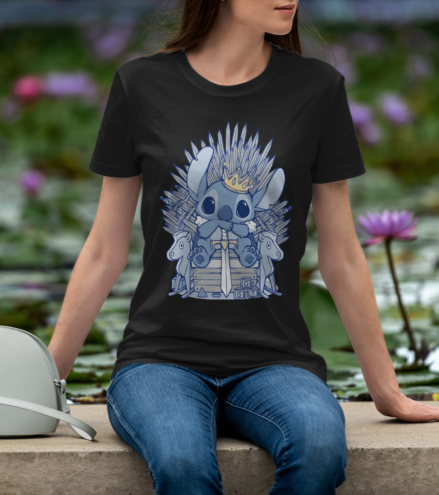Stitch Iron Throne Crown Sword Game Of Thrones Style T-Shirt