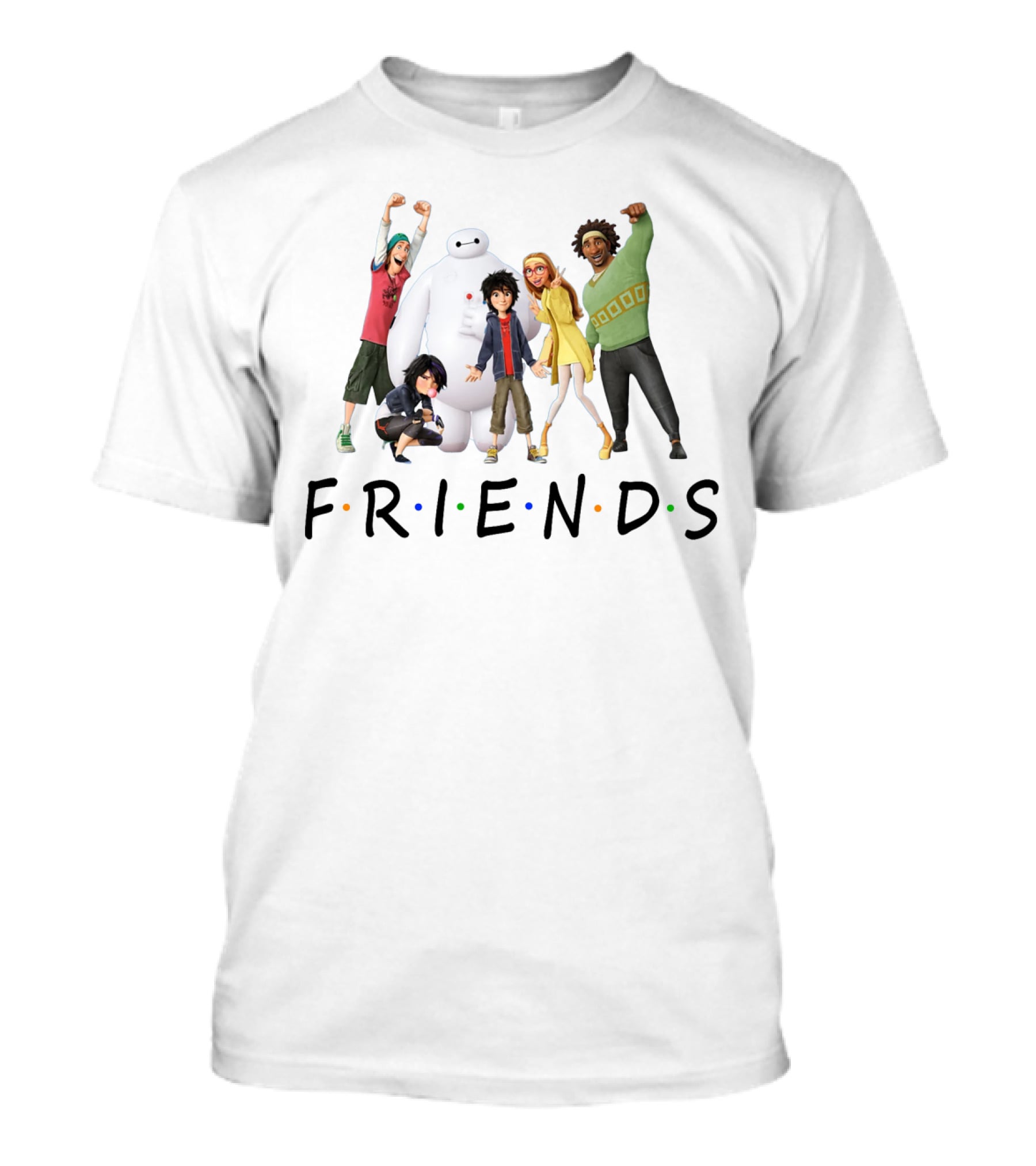 Big Hero 6 Friends Characters Group Pose With Classic T-Shirt