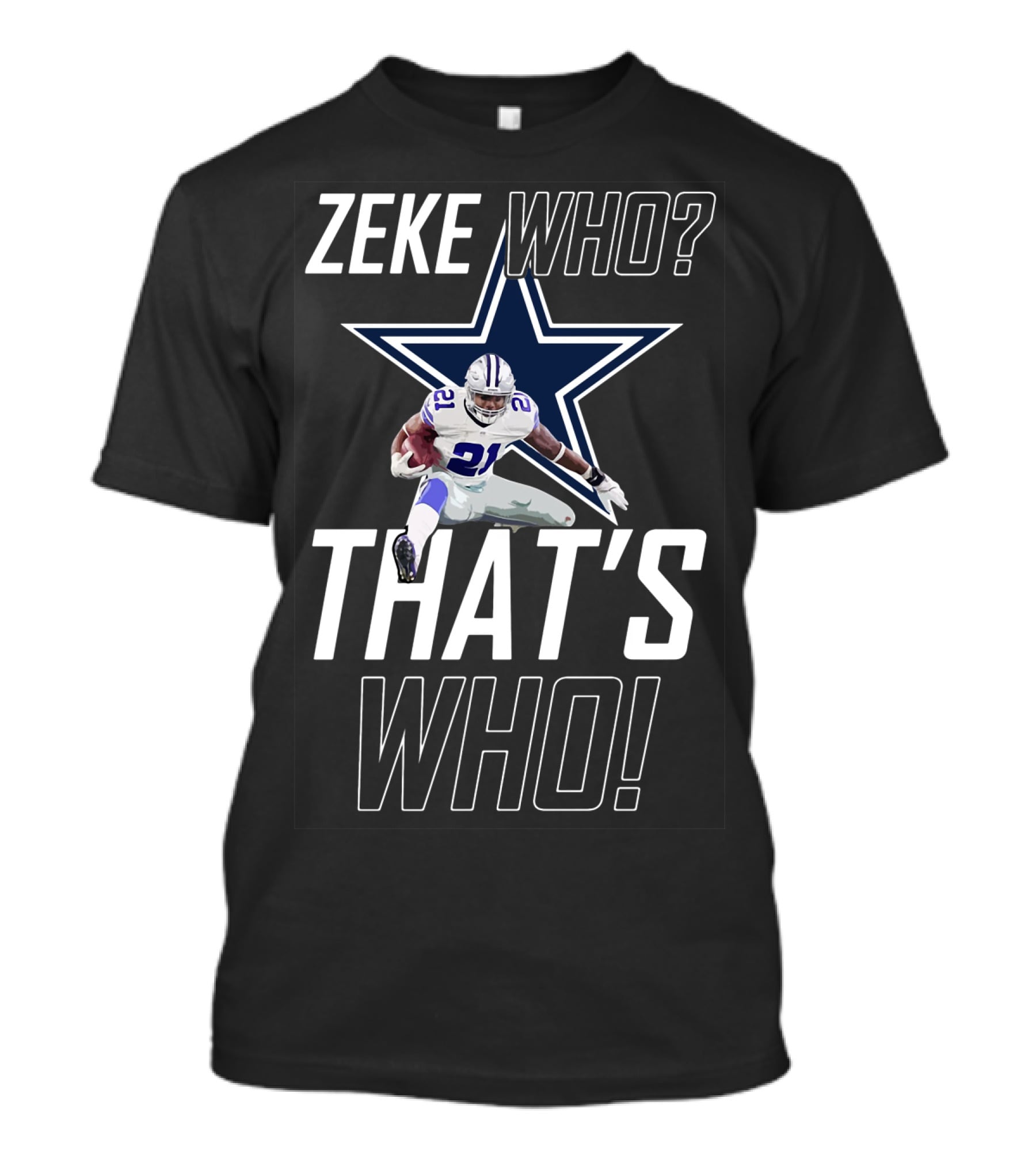 Dallas Cowboys Zeke Who That’s Who Star Logo Player Action T-Shirt