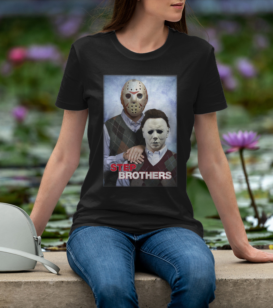 Step Brothers Jason Voorhees Michael Myers Comedy Horror Crossover T-Shirt