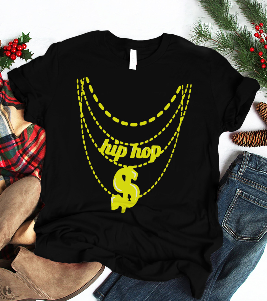 Hip Hop Chain Dollar Sign Halloween Costume T-Shirt