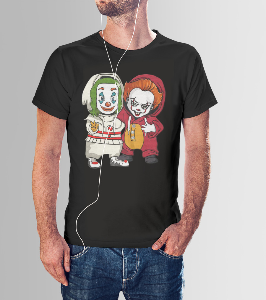 Joker And Pennywise Friendship Duo In Cartoon T-Shirt