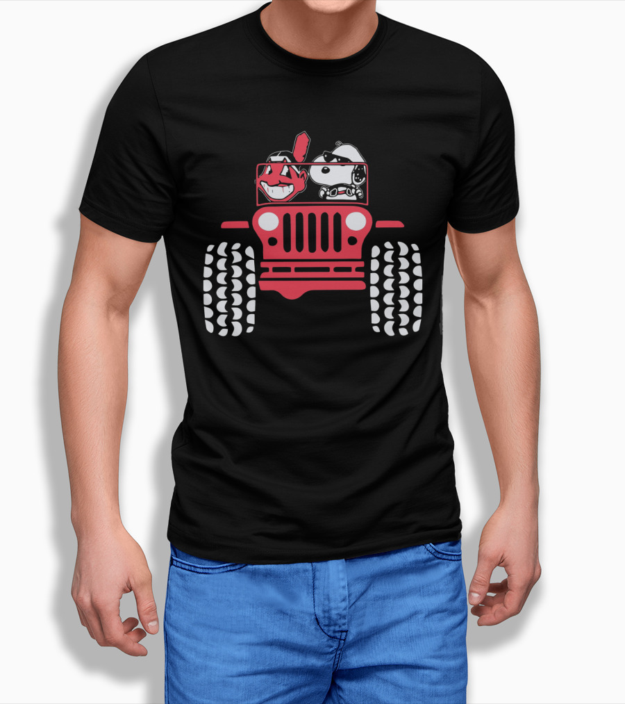 Snoopy Cleveland Indians Jeep Adventure T-Shirt