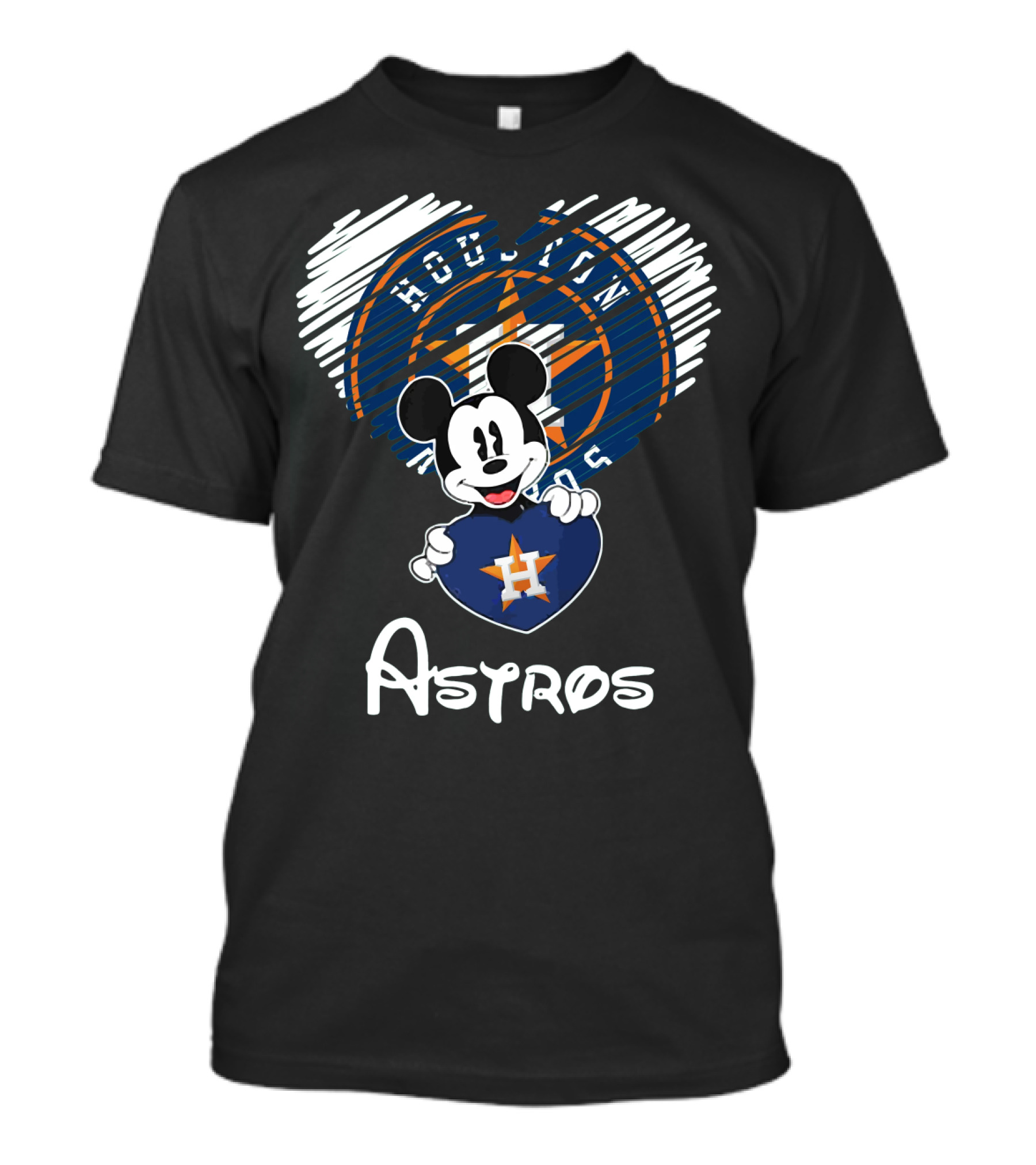 Mickey Mouse Houston Astros Heart Houston Astros Houston Astros T-Shirt