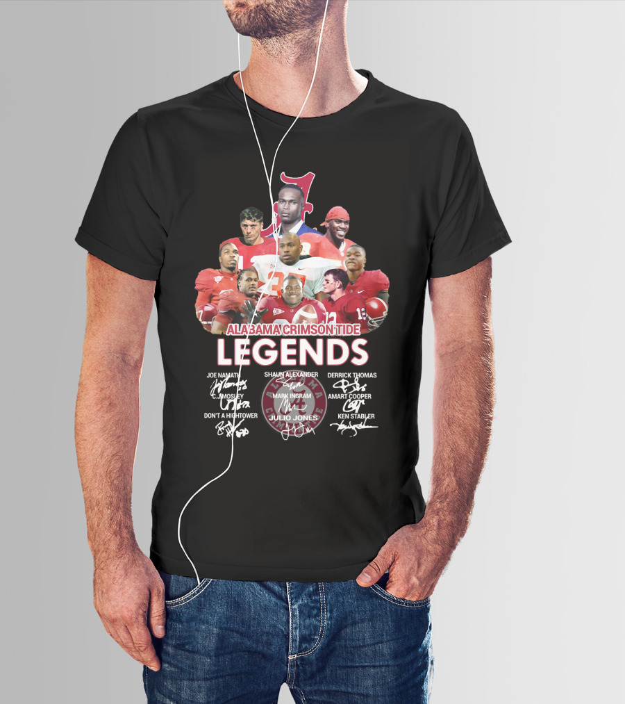 Alabama Crimson Tide Legends Joe Namath Shaun Alexander Derrick Thomas C.j. Mosley Mark Ingram Amari Cooper Dont'a Hightower Julio Jones Ken Stabler T-Shirt