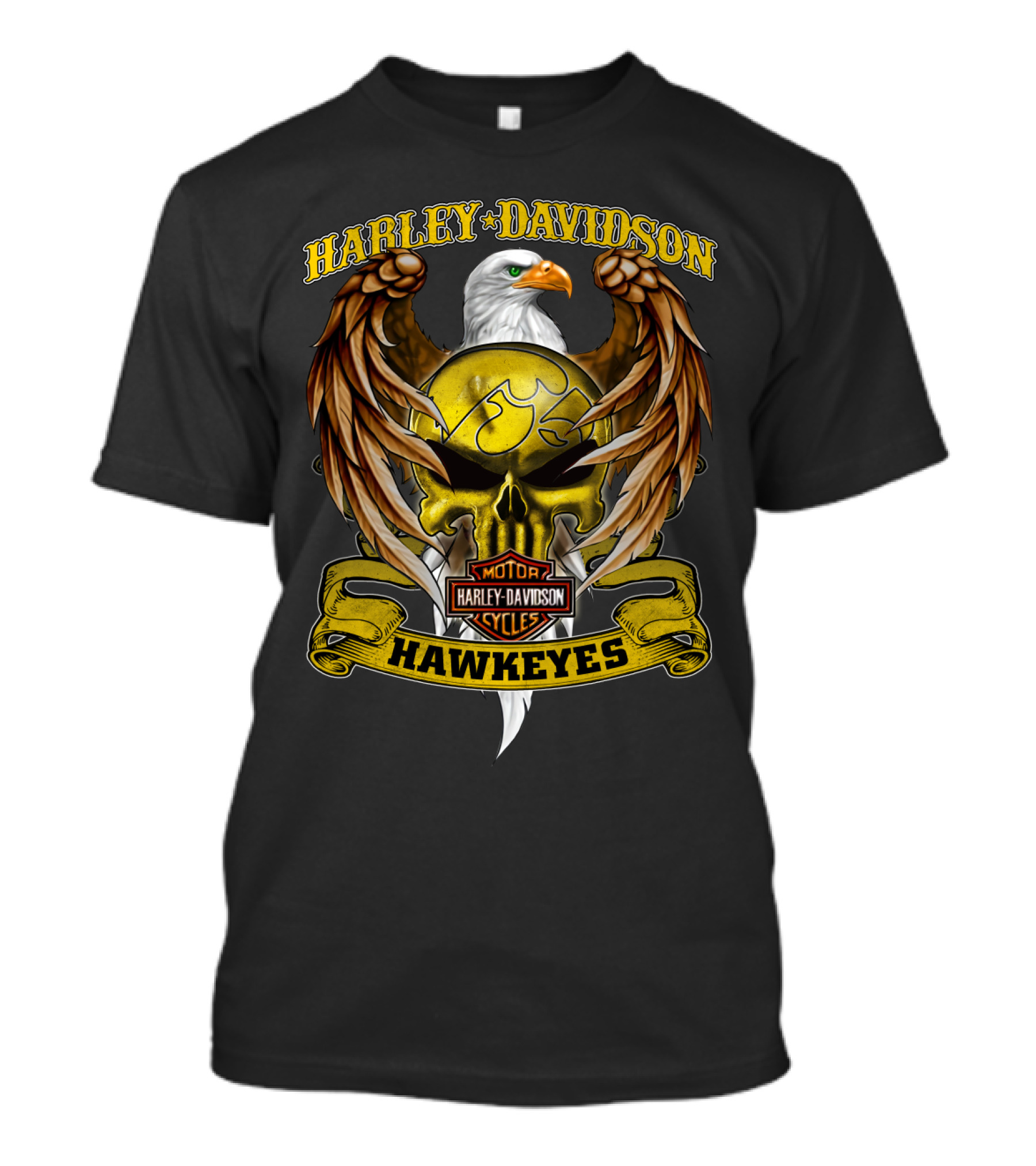 Harley Davidson Hawkeyes Motor Cycles Iowa Ncaa Dh 99 Hd T-Shirt
