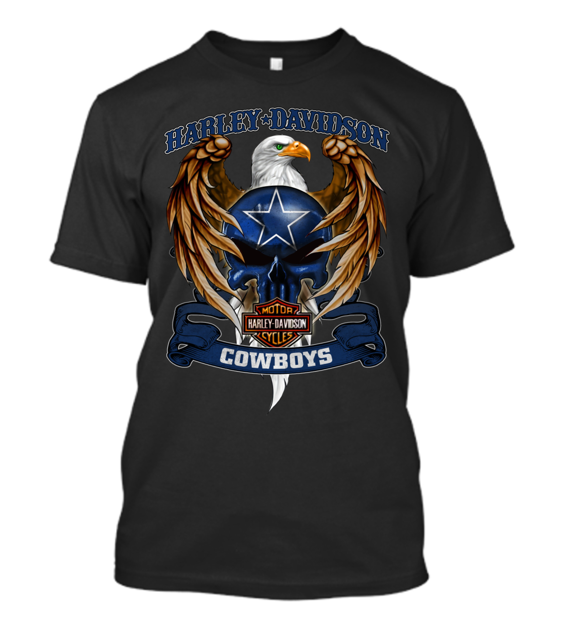 Harley Davidson Cowboys Nfl Dallas Cowboys Eagle Star T-Shirt