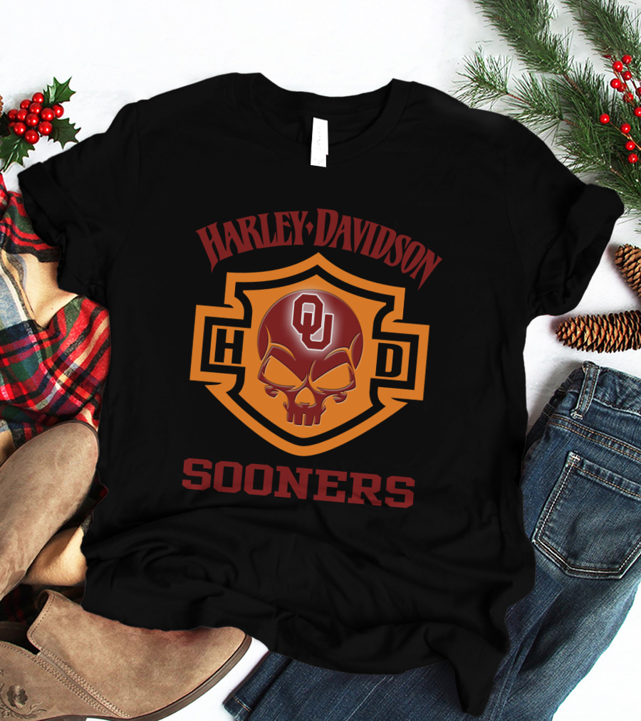 Harley Davidson Sooners Ou Ncaa Football Fans T-Shirt