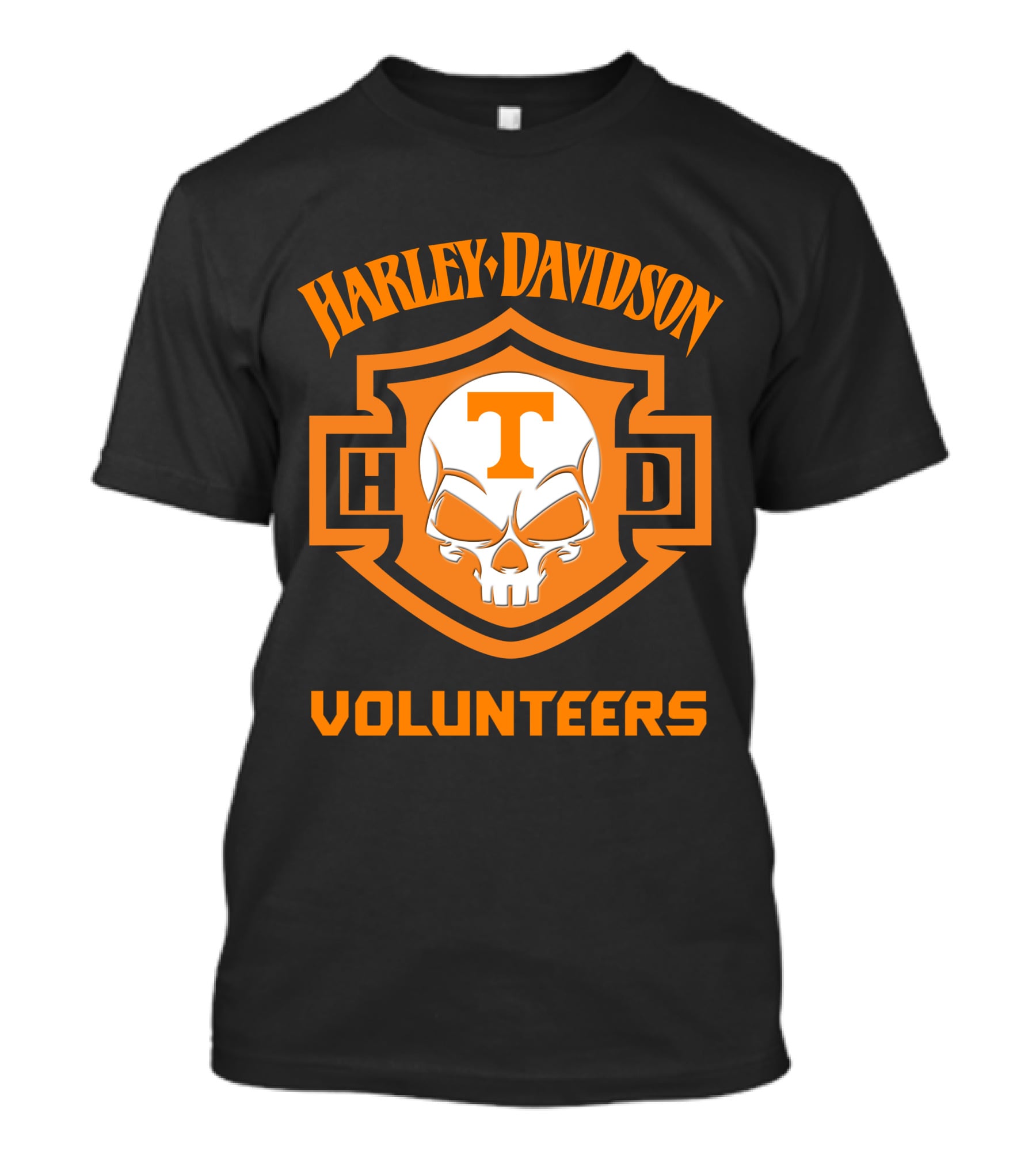 Harley Davidson Volunteers Skull Tennessee Ncaa Football Fans T-Shirt