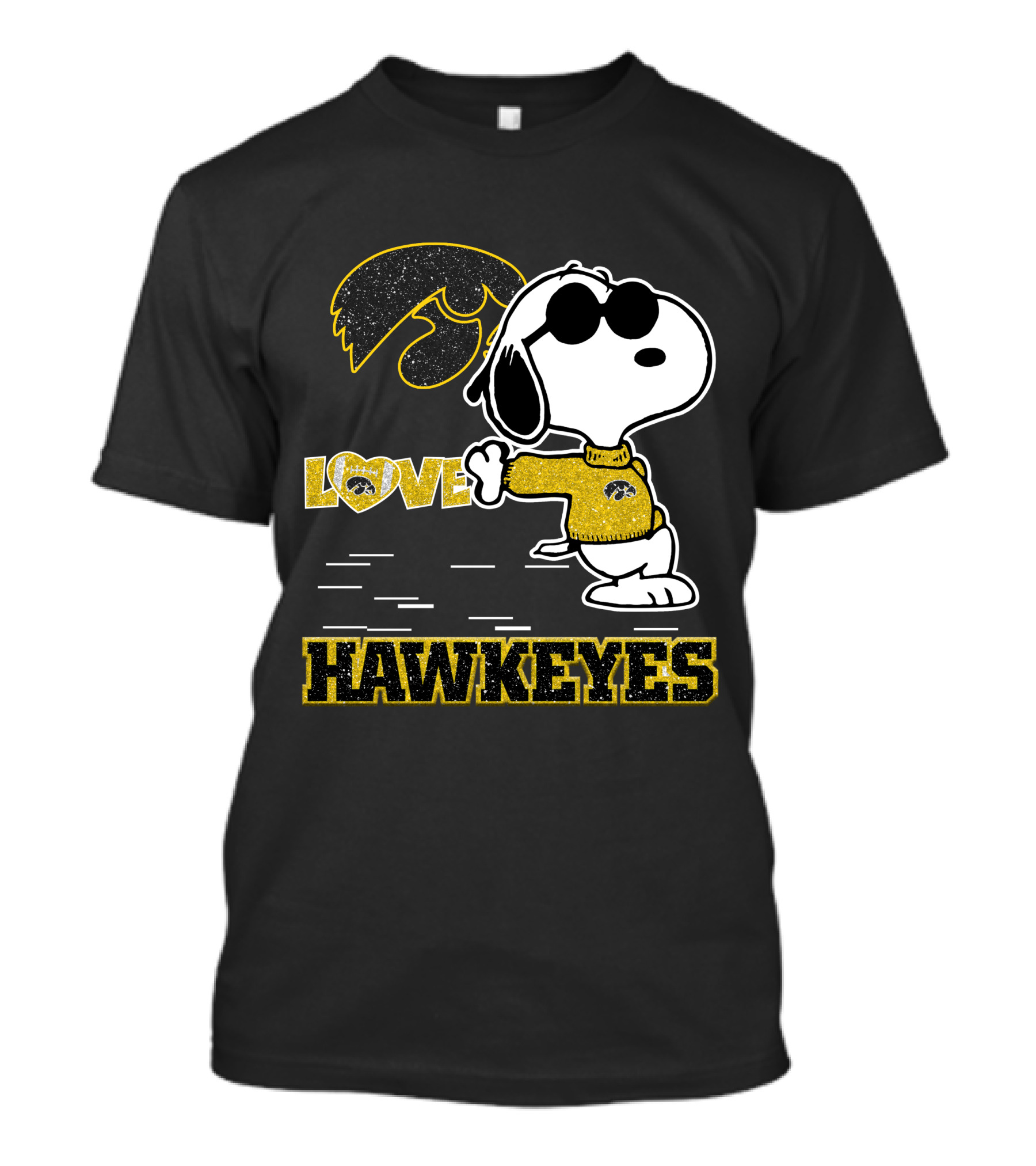 Snoopy Love Iowa Hawkeyes Football Fans Peanuts Ncaa T-Shirt