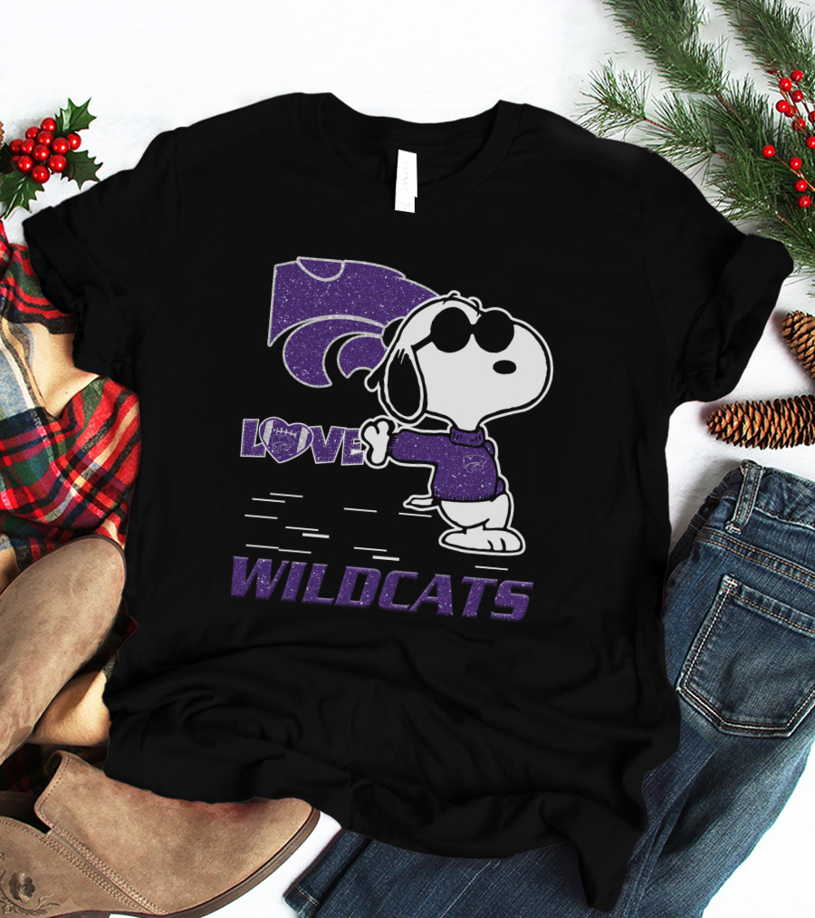 Snoopy Love Kansas State Wildcats Peanuts T-Shirt