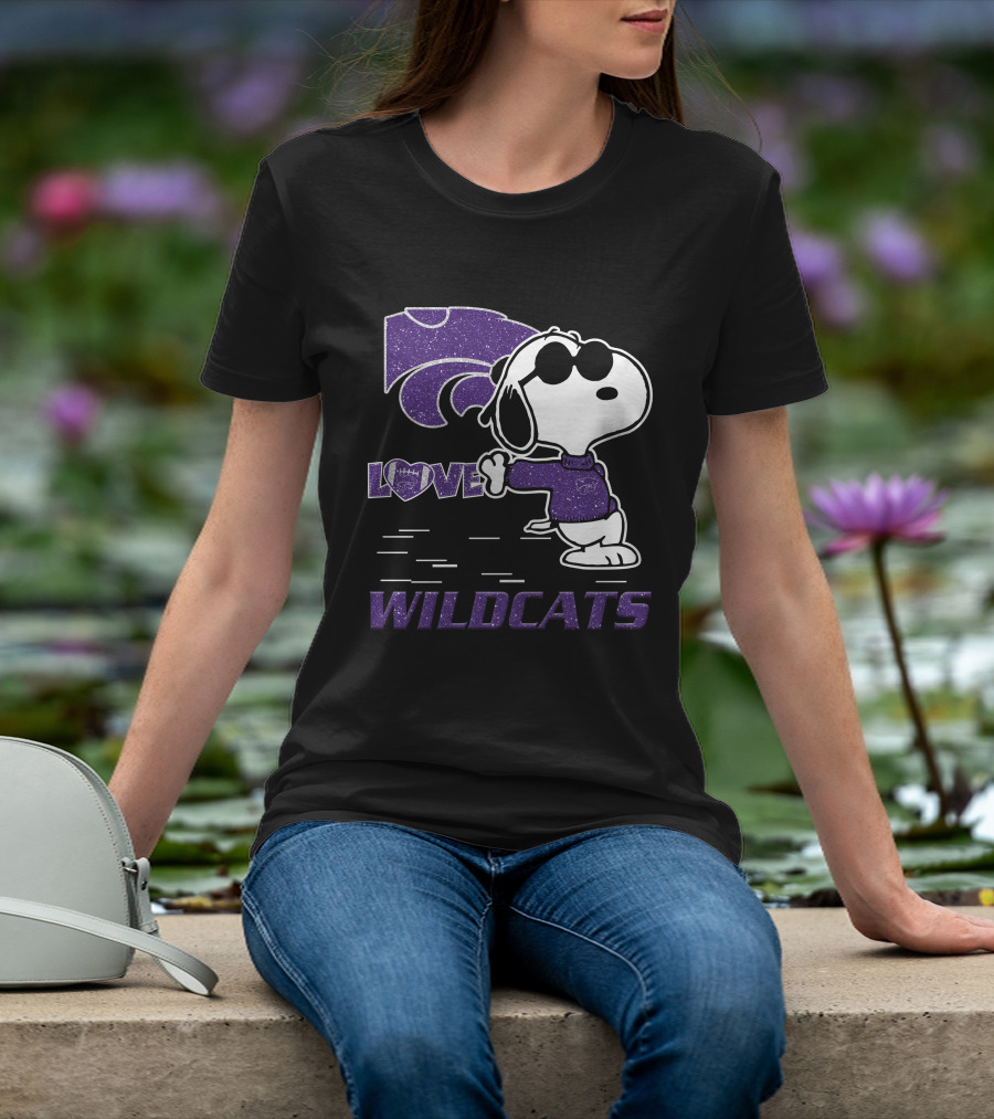 Snoopy Love Kansas State Wildcats Peanuts T-Shirt
