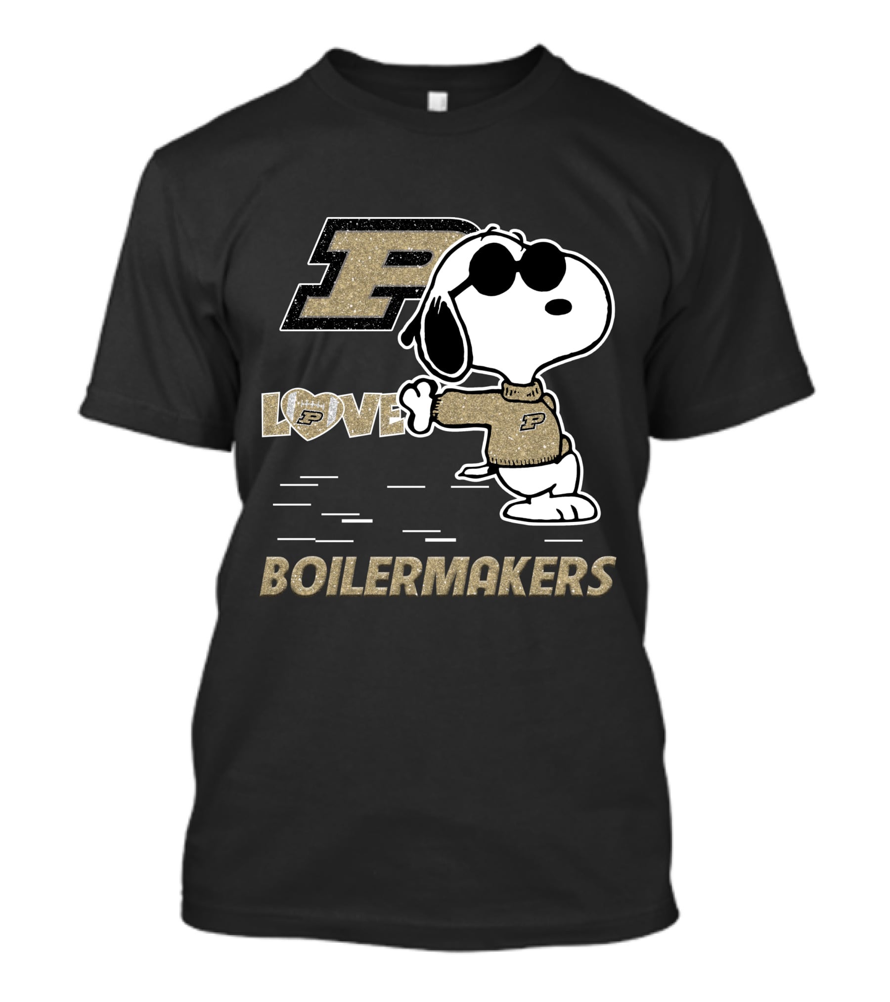 Snoopy Love Purdue Boilermakers P T-Shirt