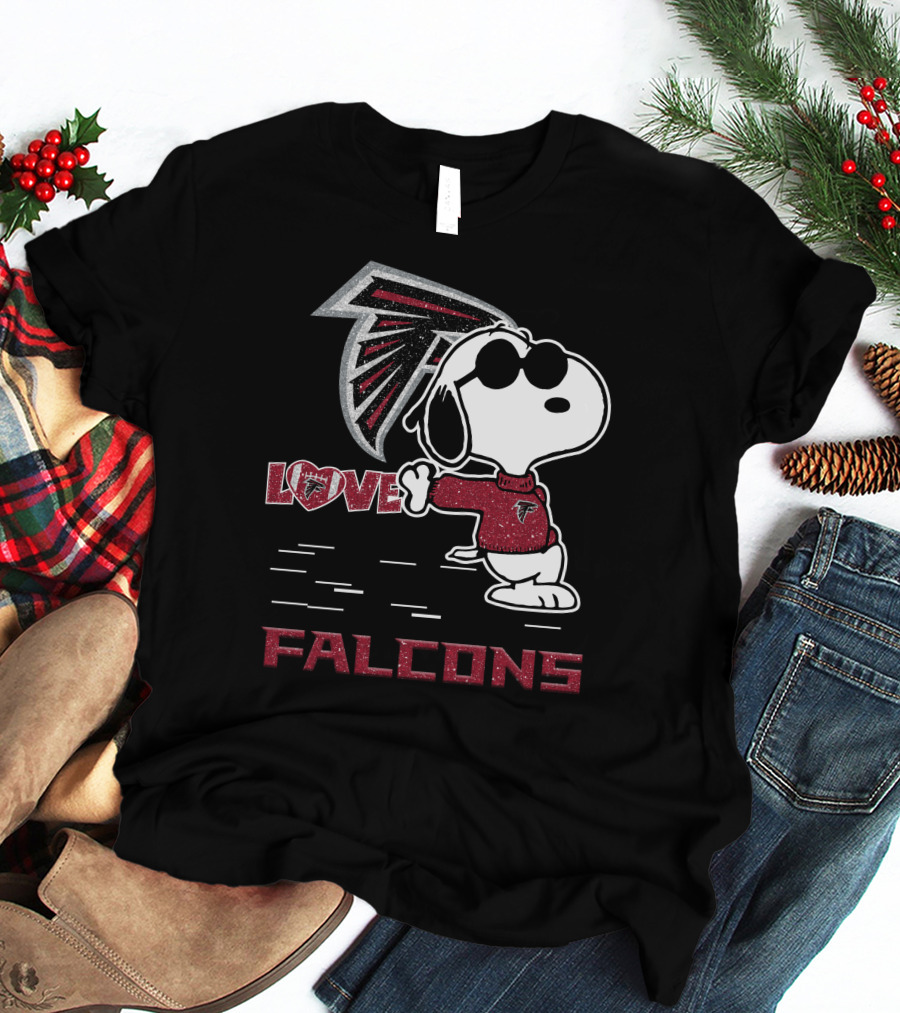 Snoopy Love Falcons Atlanta Football Fan T-Shirt