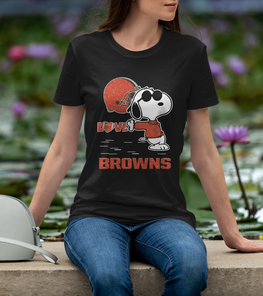 Snoopy Love Browns Cleveland Nfl Football Fans T-Shirt