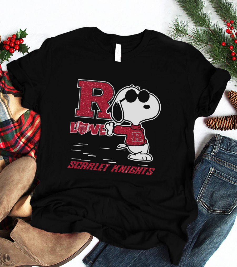 R Snoopy Love Scarlet Knights T-Shirt
