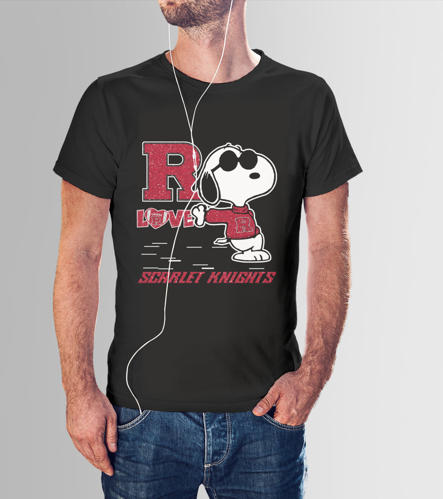 R Snoopy Love Scarlet Knights T-Shirt