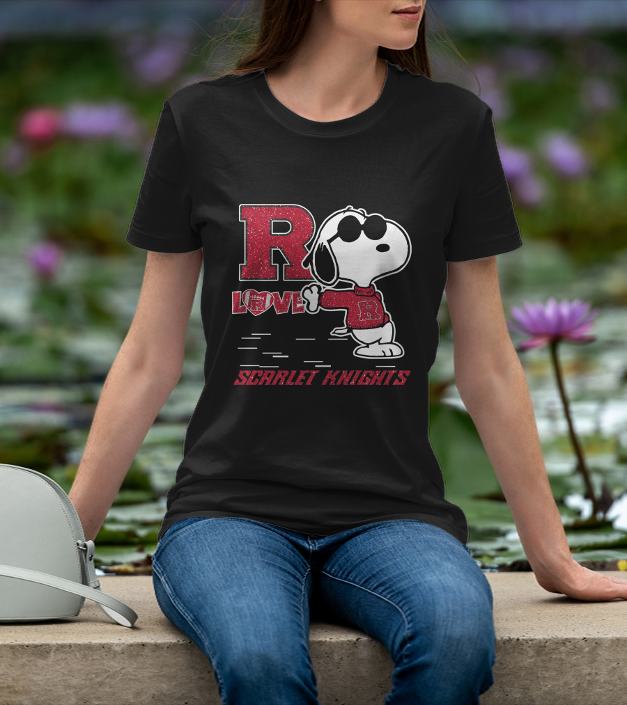 R Snoopy Love Scarlet Knights T-Shirt