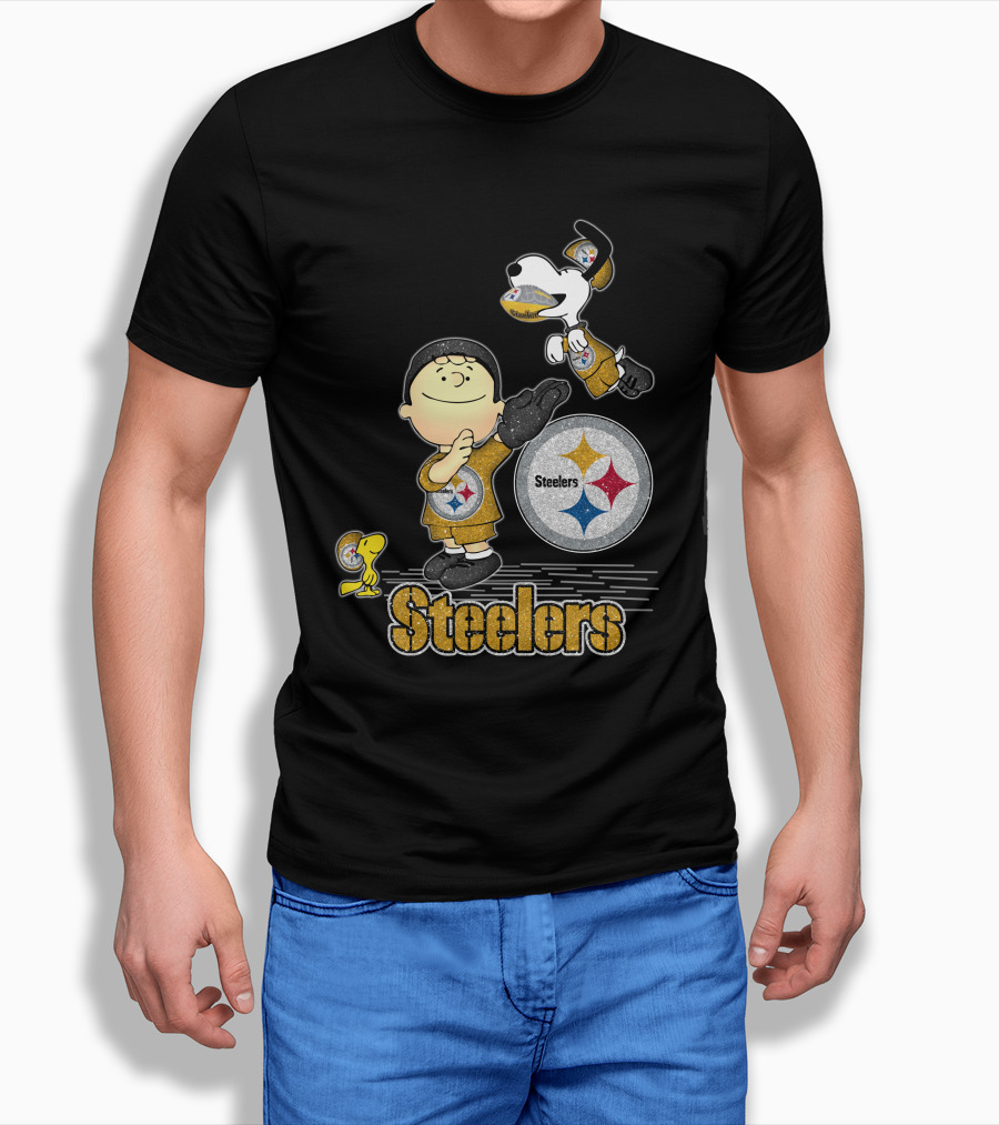 Snoopy Steelers Football Peanuts Characters Love Pittsburgh Steelers T-Shirt