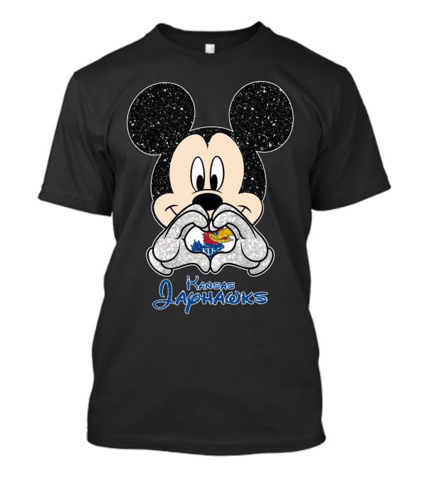 Mickey Heart KU Kansas Jayhawks T-Shirt