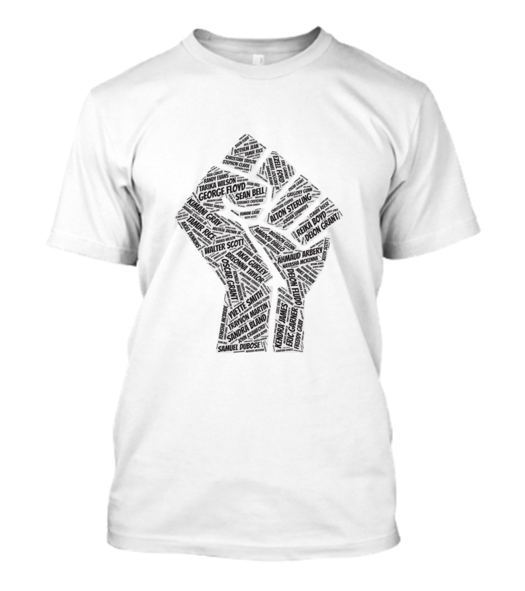 We Need Justice Black Lives Matter Raised Fist Names Of Victims T-Shirt