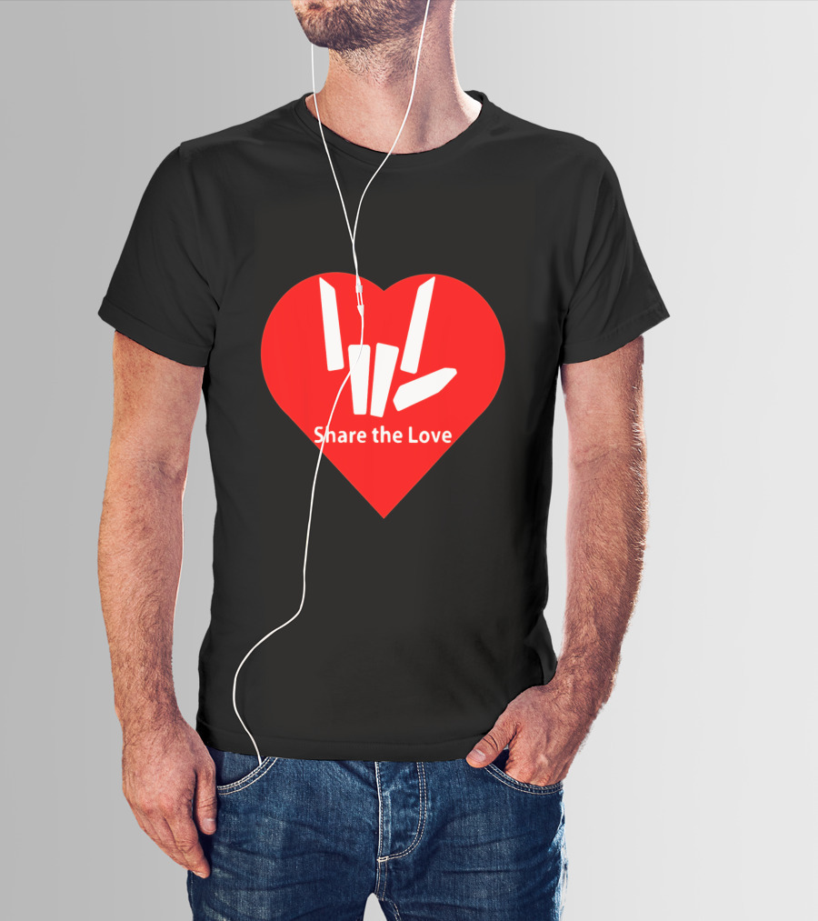 Share The Love Heart Symbol With Hand Gesture T-Shirt