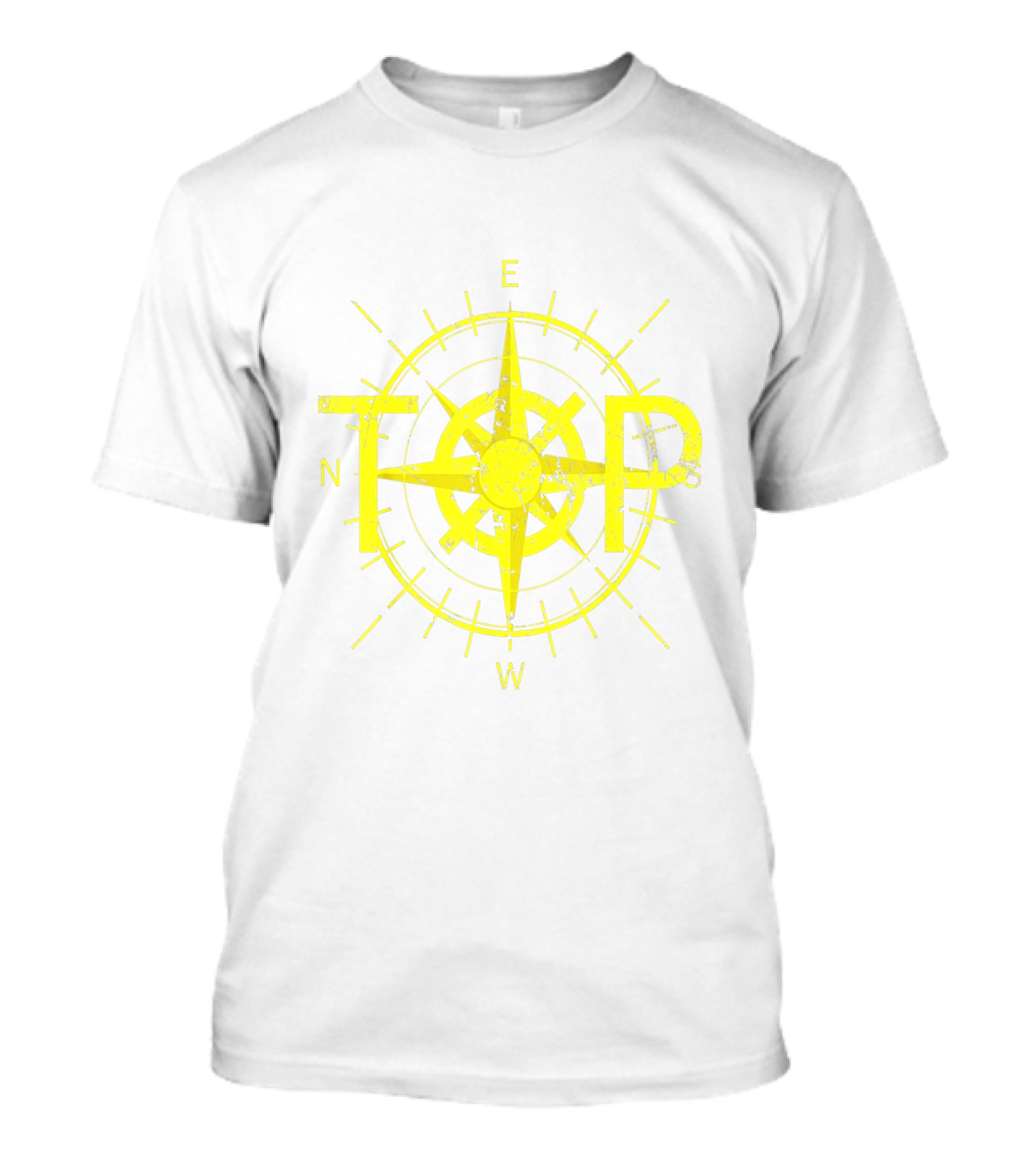 TOP East Is Up Compass Twenty One Birthday Yellow T-Shirt