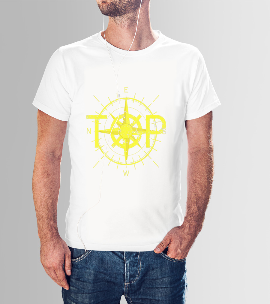 TOP East Is Up Compass Twenty One Birthday Yellow T-Shirt