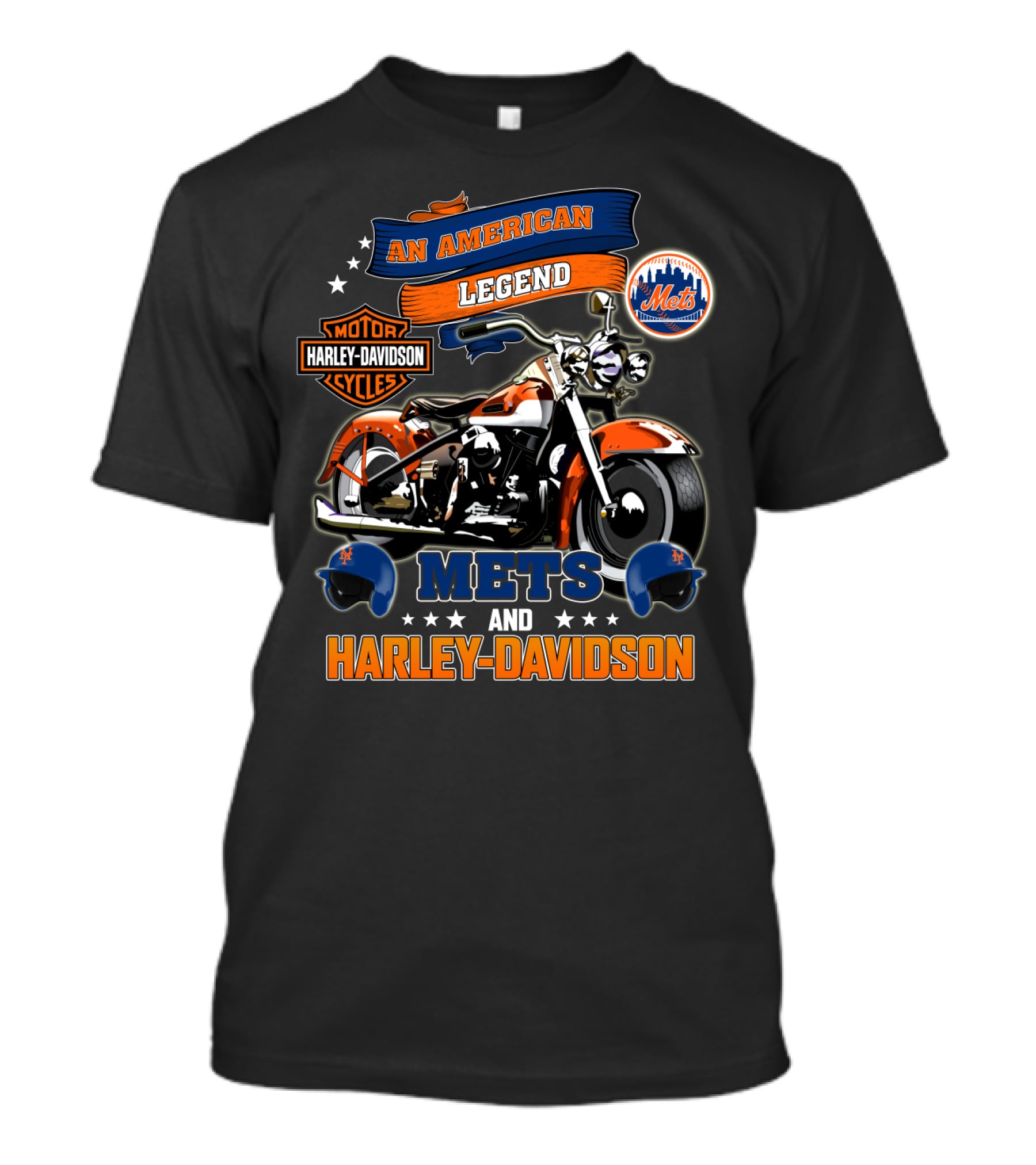 An American Legend Mets And Harley Davidson Motorcycles T-Shirt