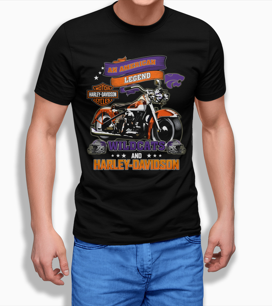 An American Legend Wildcats And Harley Davidson Motor Cycles T-Shirt