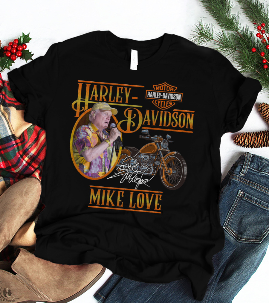 Harley Davidson Motor Cycles Mike Love Signature T-Shirt