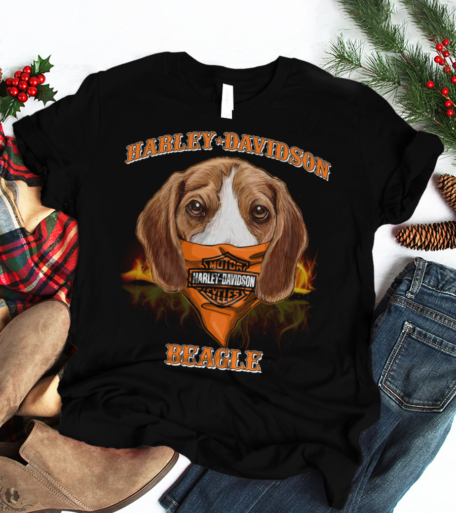 Harley Davidson Motorcycles Beagle T-Shirt