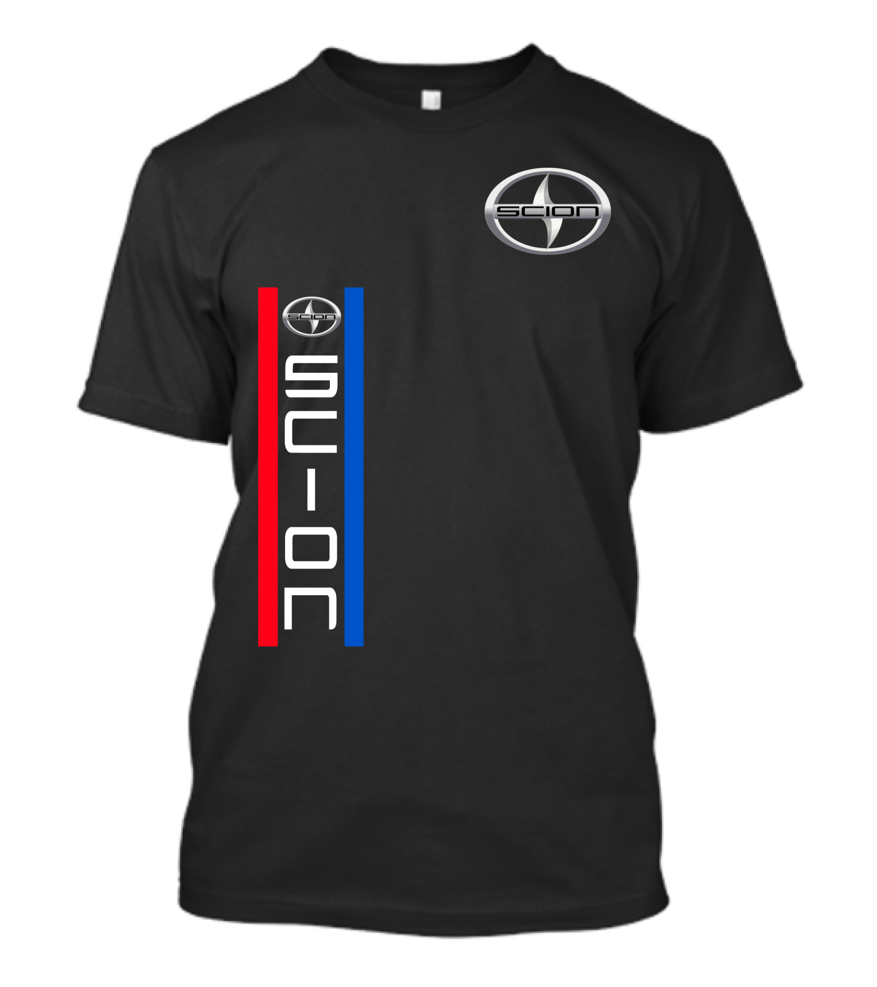 Scion Logo Vertical Red Blue Stripe T-Shirt