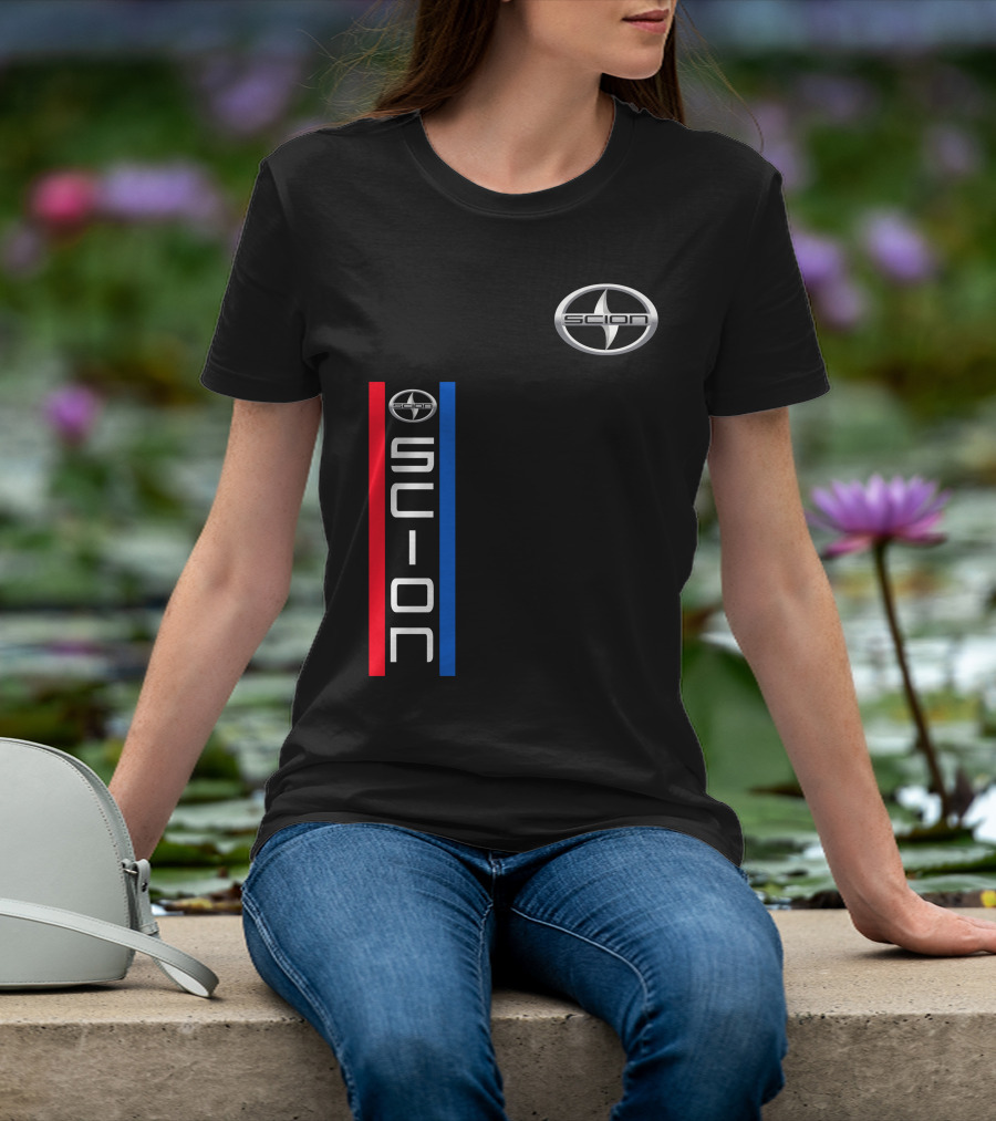Scion Logo Vertical Red Blue Stripe T-Shirt