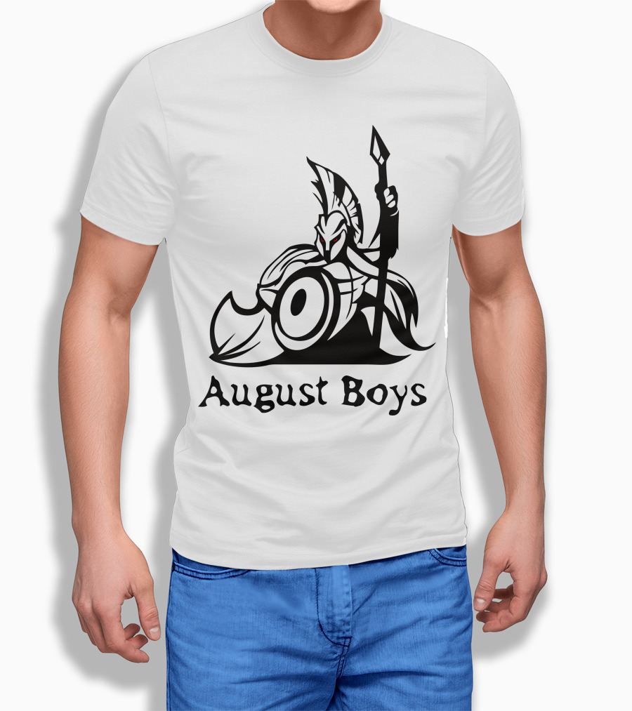 August Boys Warrior Spartan Shield Spear T-Shirt