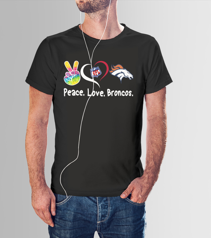 Peace Love Broncos NFL T-Shirt