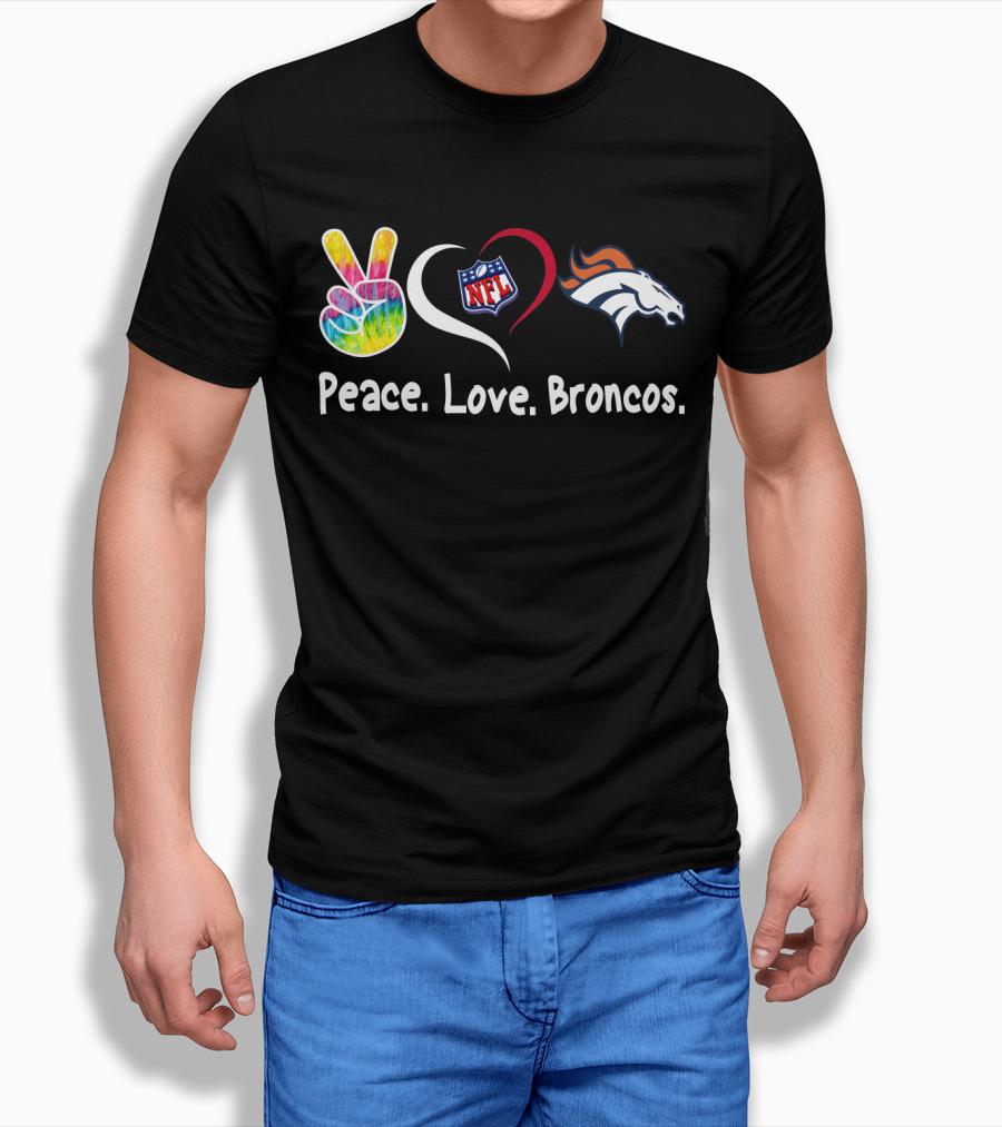 Peace Love Broncos NFL T-Shirt