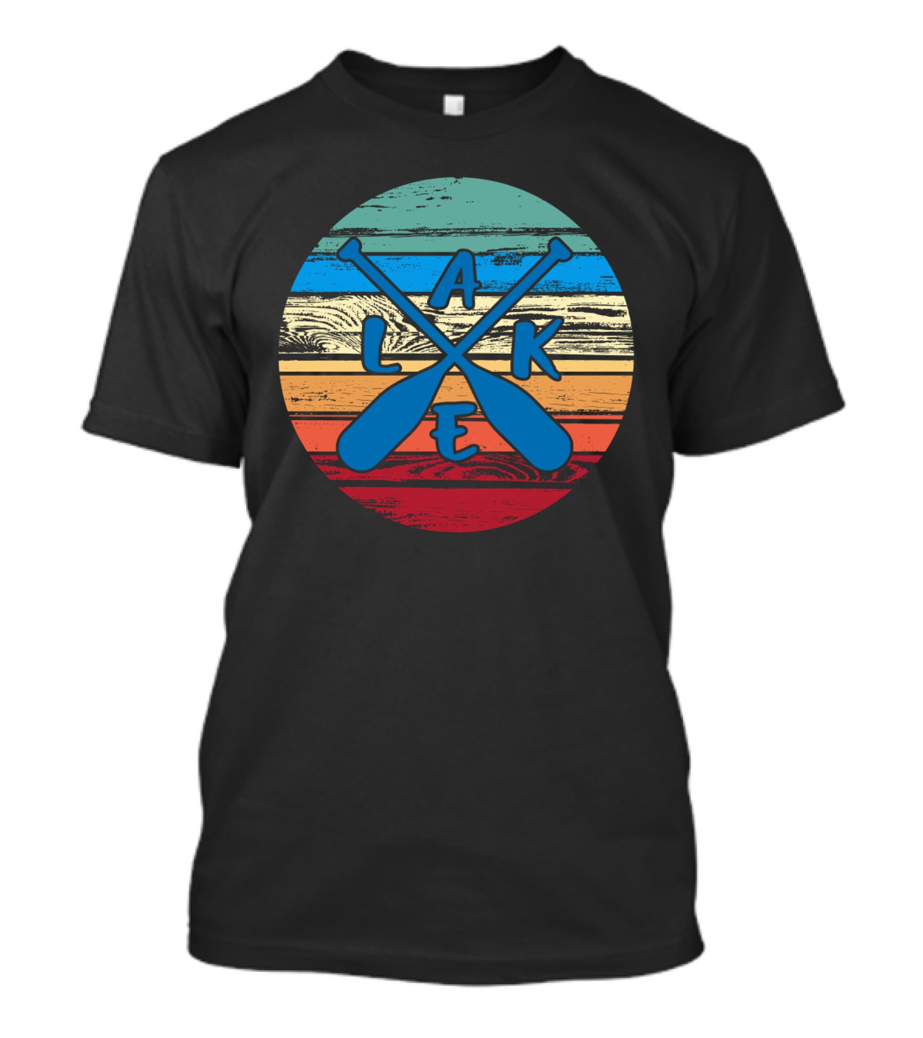 Lake Paddle Cross Rustic Vintage Summer Vacation T-Shirt