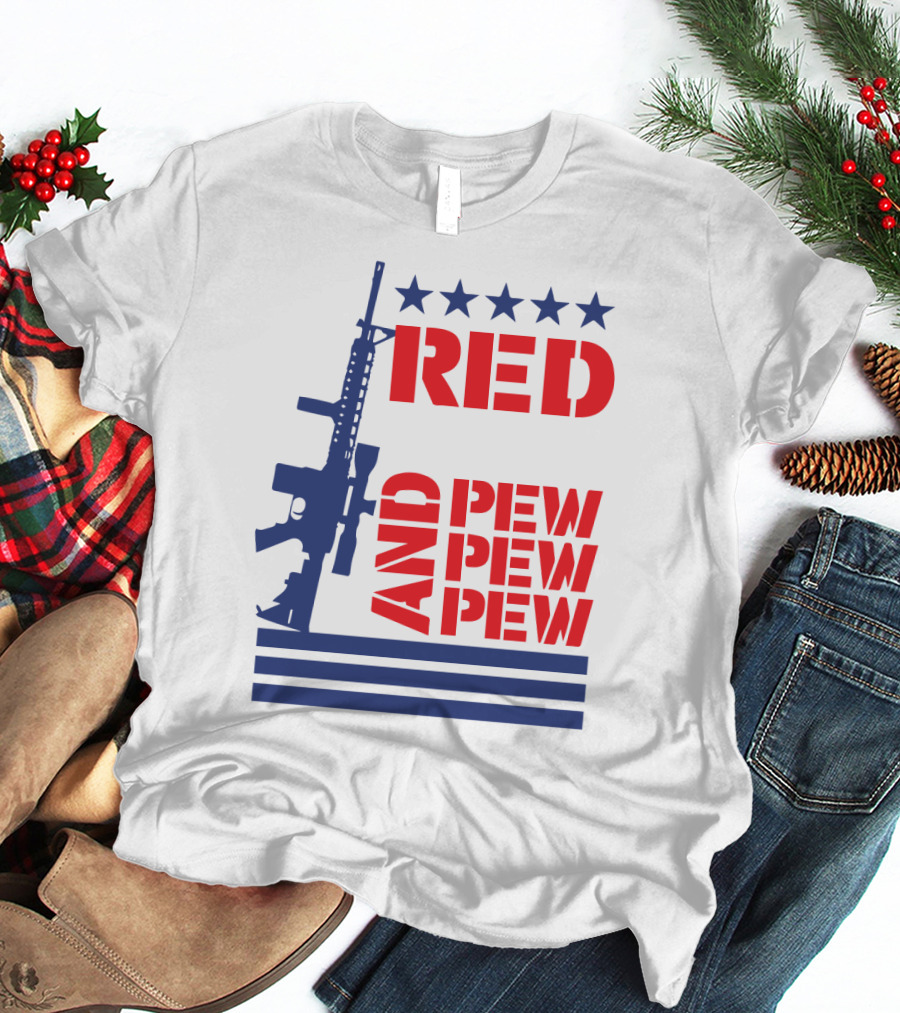 Red And Pew Pew Pew T-Shirt