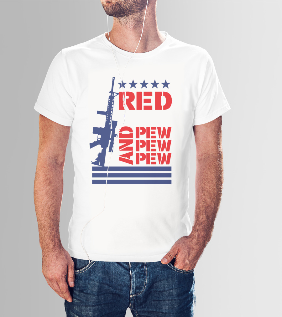 Red And Pew Pew Pew T-Shirt