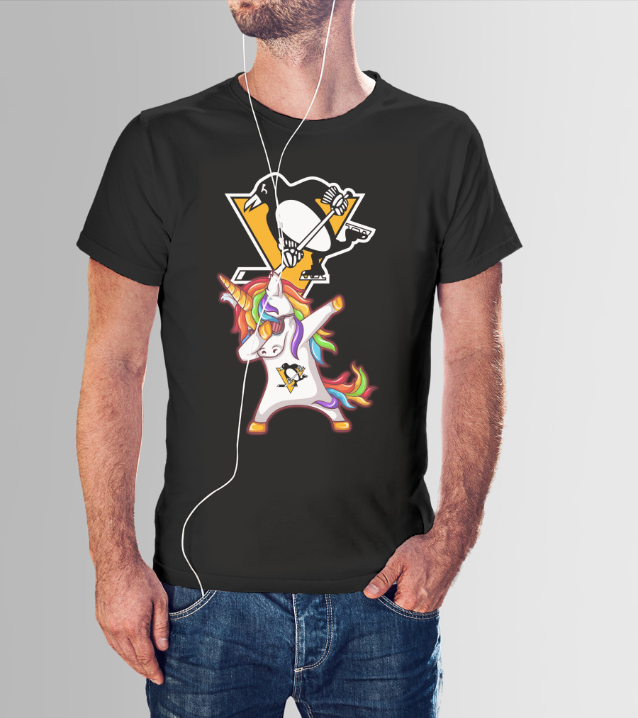 Unicorn Dabbing Penguins Pittsburgh Hockey T-Shirt