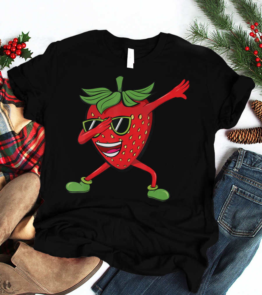 Dabbing Strawberry Dancing Summer Fruit Lover T-Shirt