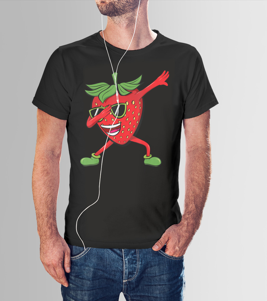 Dabbing Strawberry Dancing Summer Fruit Lover T-Shirt