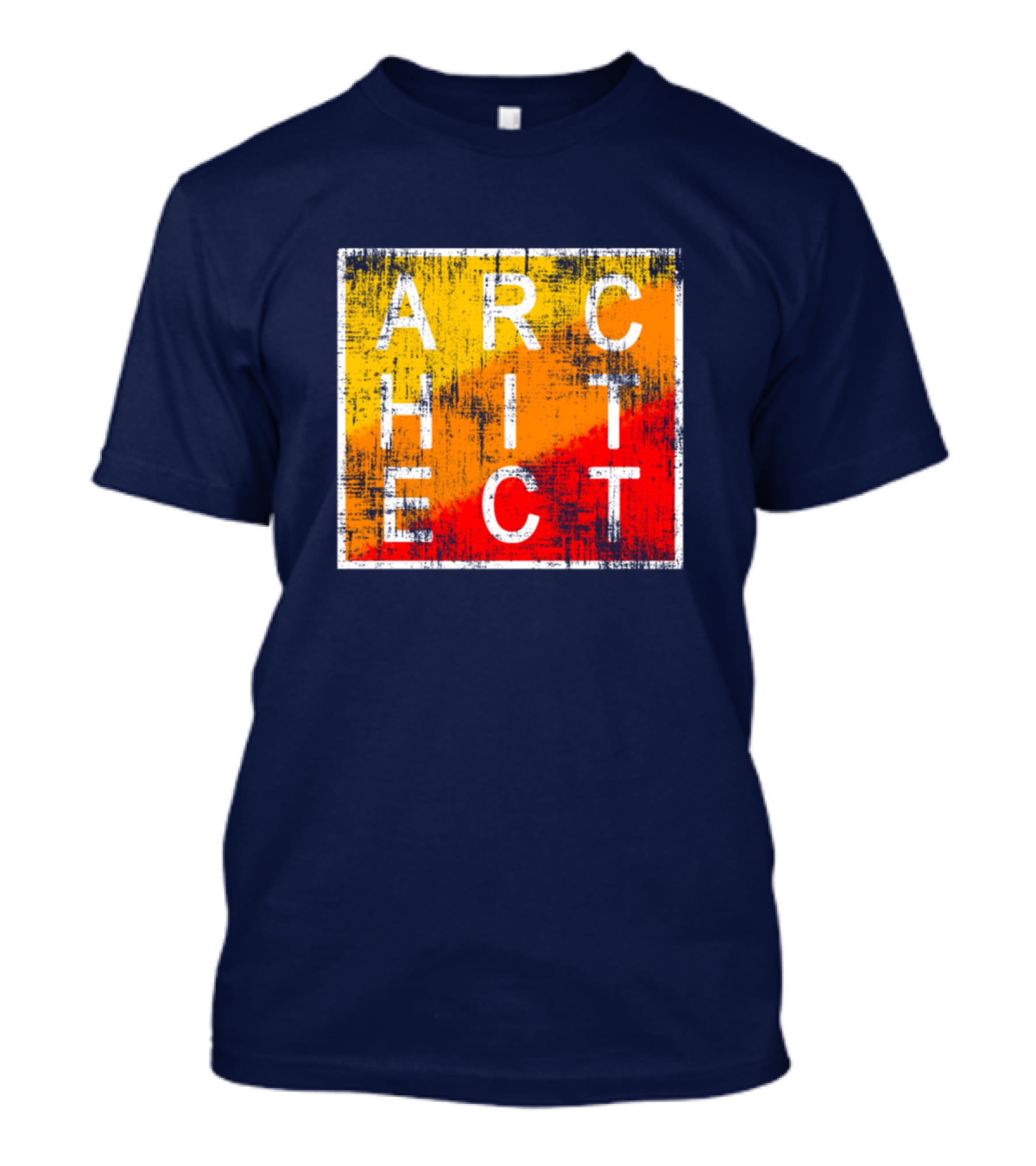 Architect Grunge Texture Yellow Orange Red Square T-Shirt