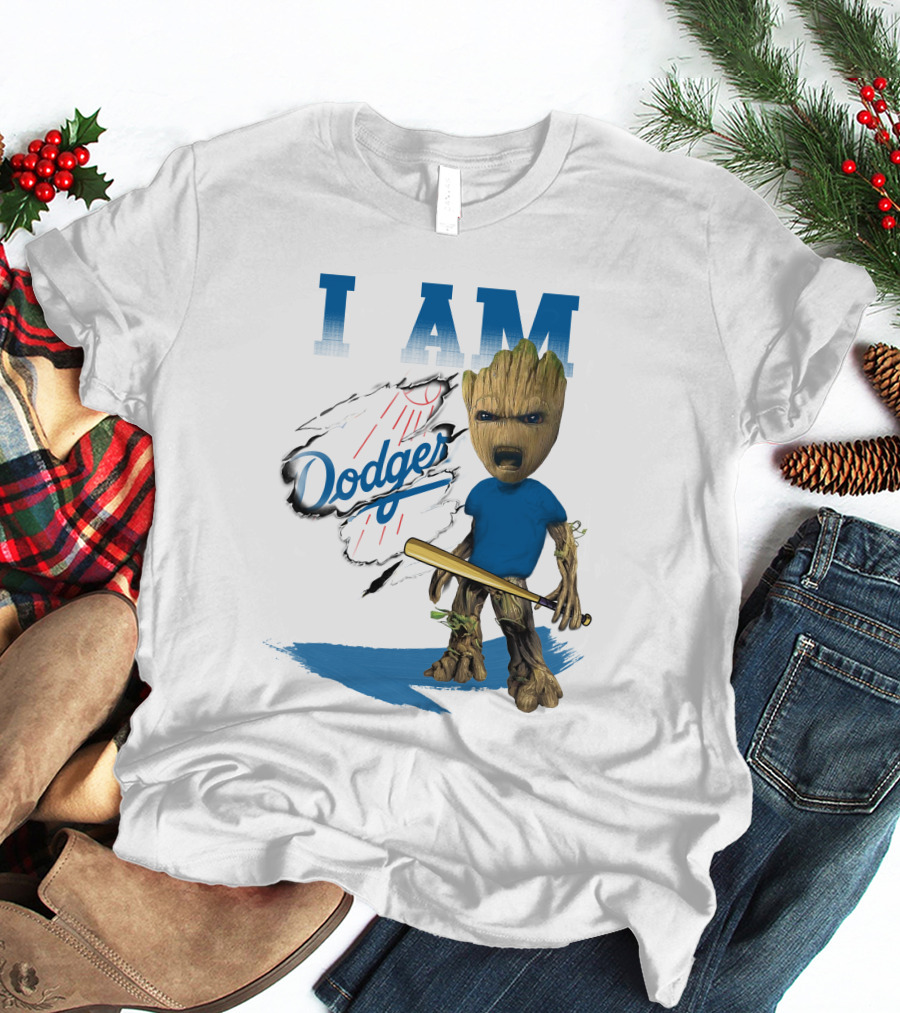 I Am Groot Dodgers Baseball T-Shirt