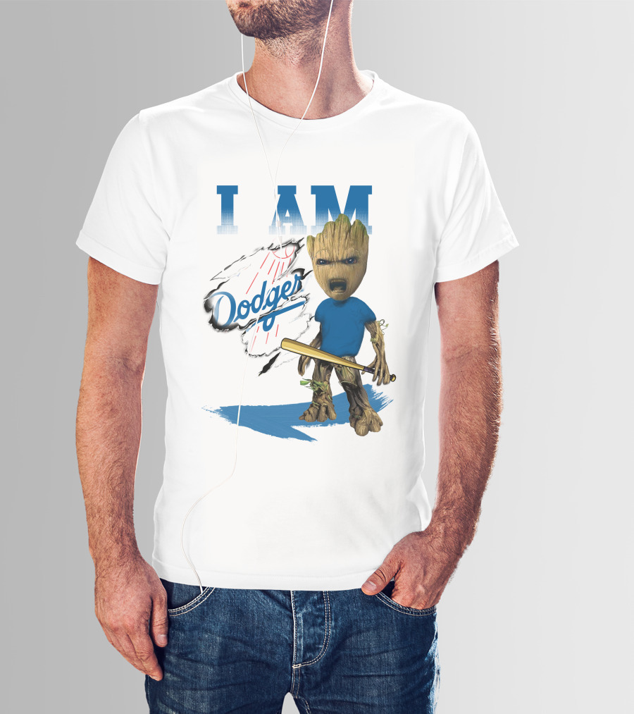 I Am Groot Dodgers Baseball T-Shirt