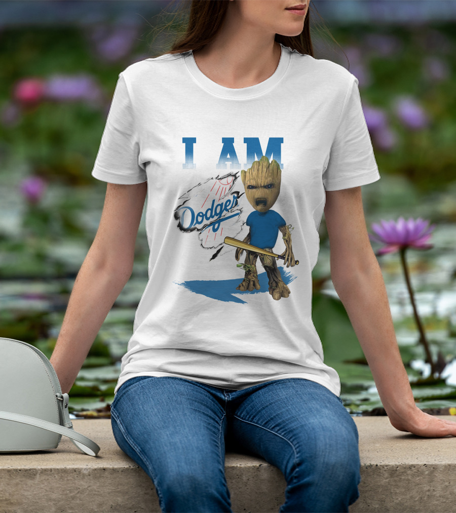 I Am Groot Dodgers Baseball T-Shirt